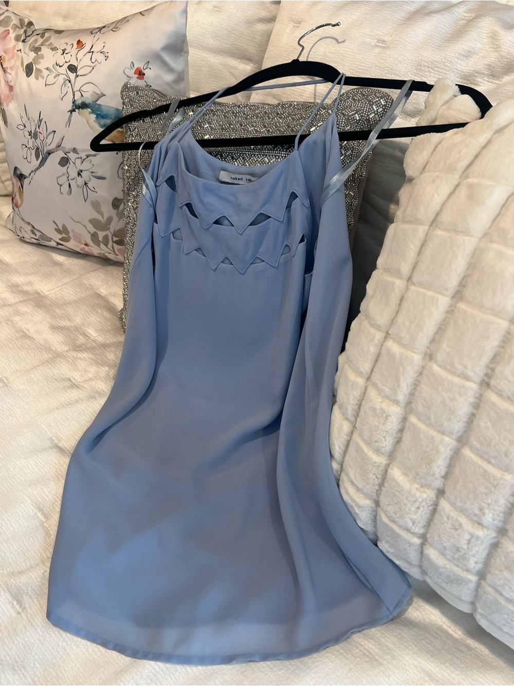 Light Blue Ruffle-Trim Flowy Summer Top